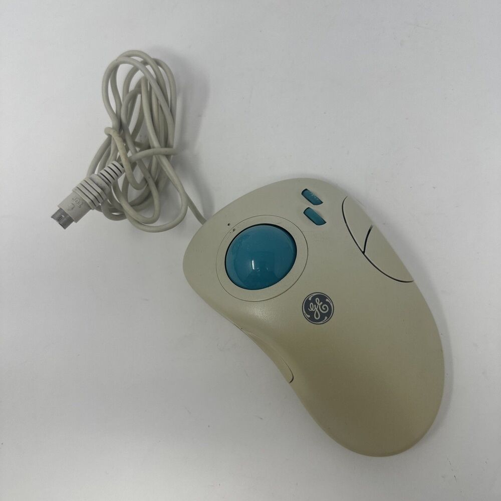 GE Vintage Trackball Mouse with Dual Wheel DB9 PS/2